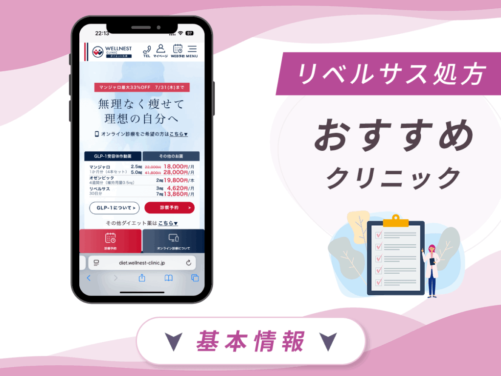 東京でリベルサスの値段が安いクリニック：ウェルネストクリニック
