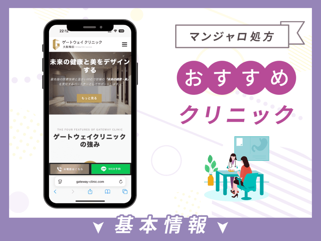 梅田でマンジャロが安いクリニック：ゲートウェイクリニック