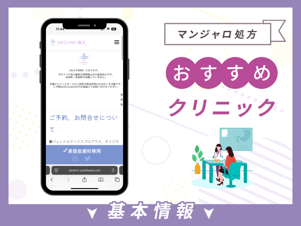 横浜でマンジャロが安いクリニック:UBCLINIC横浜